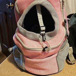 YUDODO Pink and Gray Pet Carrier Backpack. Sz M,  NEW
